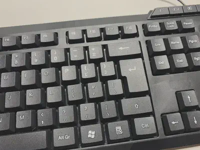 An inexpensive plastic keyboard.